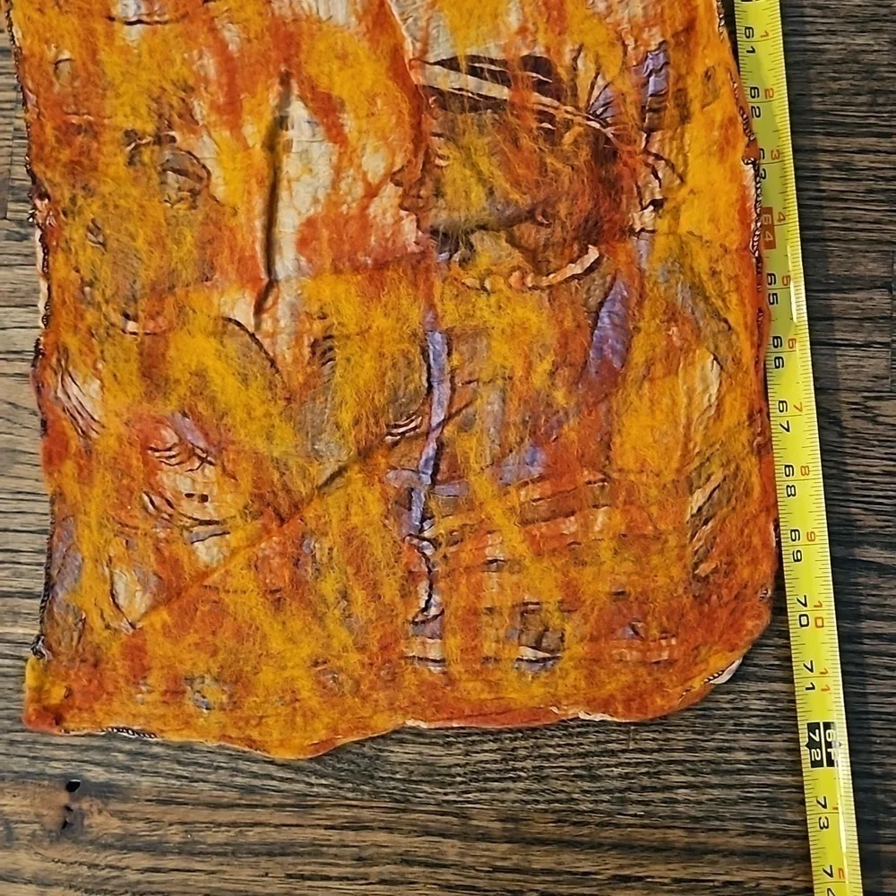 Scarf Handcrafted Wool and Silk New 71x13